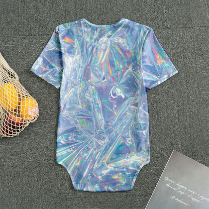 Holographic Artwork Print Men's Bodysuit