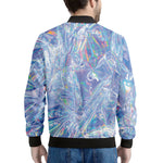 Holographic Artwork Print Men's Bomber Jacket