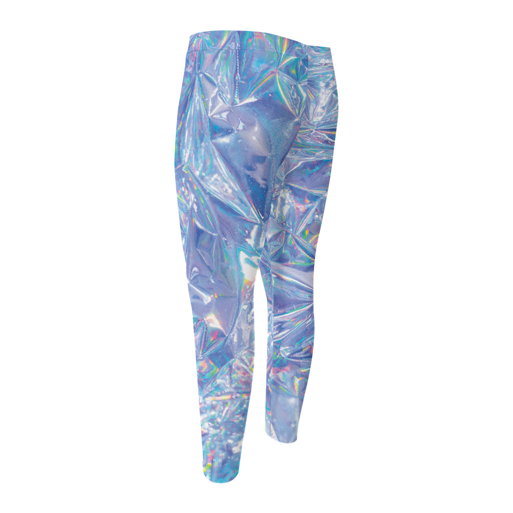 Holographic Artwork Print Men's Compression Pants