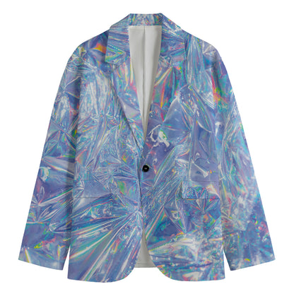 Holographic Artwork Print Men's Cotton Blazer