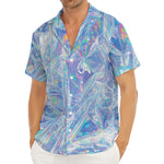 Holographic Artwork Print Men's Deep V-Neck Shirt
