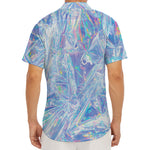 Holographic Artwork Print Men's Deep V-Neck Shirt