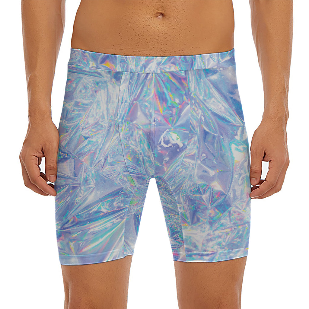 Holographic Artwork Print Men's Long Boxer Briefs