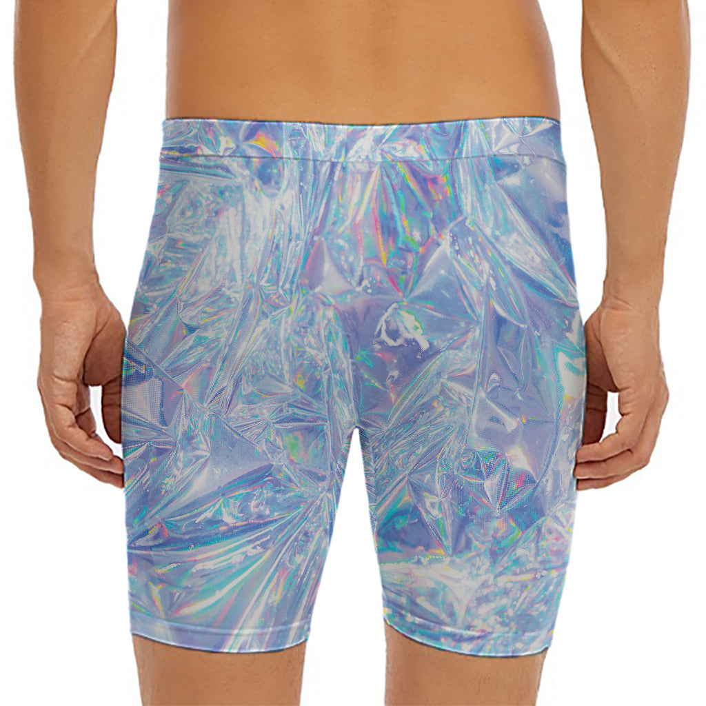 Holographic Artwork Print Men's Long Boxer Briefs