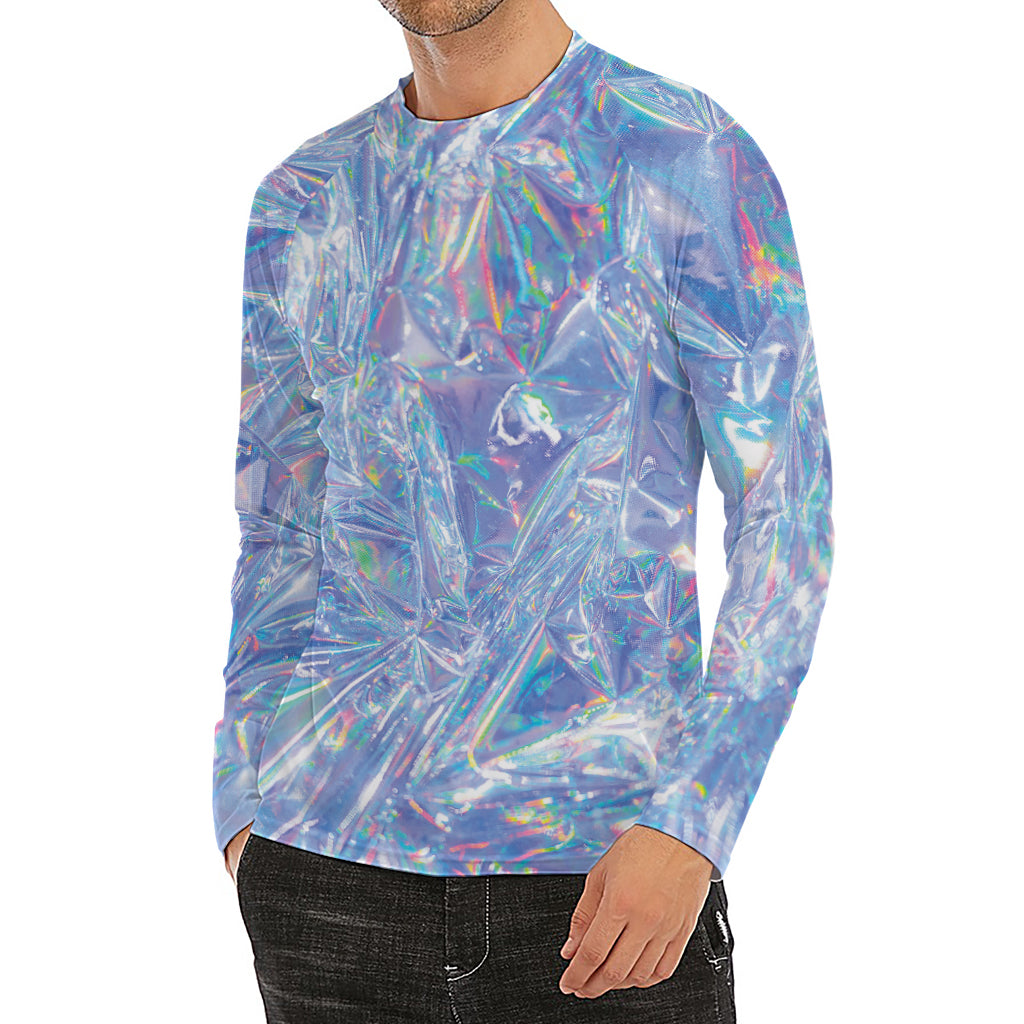 Holographic Artwork Print Men's Long Sleeve Rash Guard