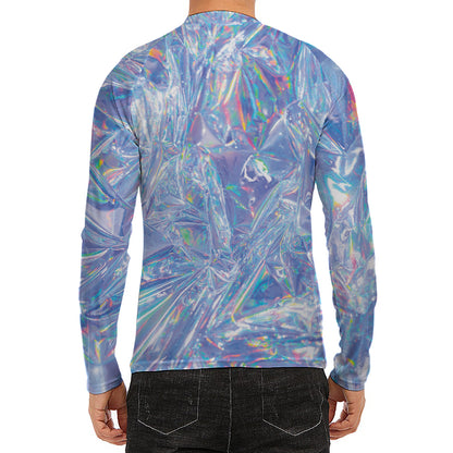 Holographic Artwork Print Men's Long Sleeve Rash Guard