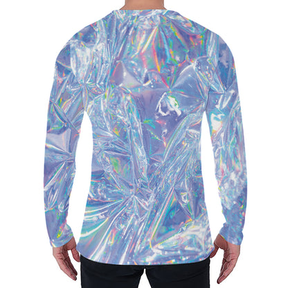 Holographic Artwork Print Men's Long Sleeve T-Shirt