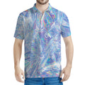 Holographic Artwork Print Men's Polo Shirt