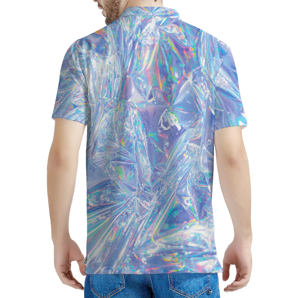 Holographic Artwork Print Men's Polo Shirt