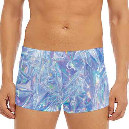 Holographic Artwork Print Men's Short Boxer Briefs