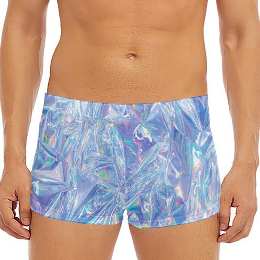 Holographic Artwork Print Men's Short Boxer Briefs