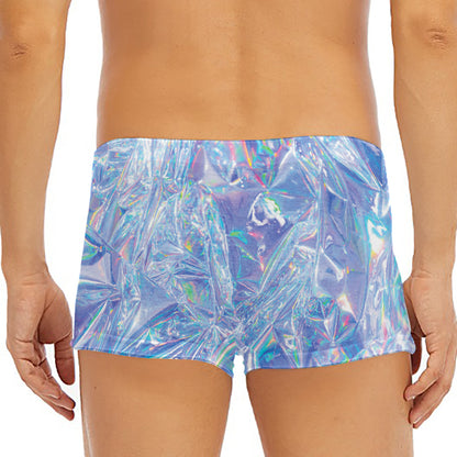 Holographic Artwork Print Men's Short Boxer Briefs