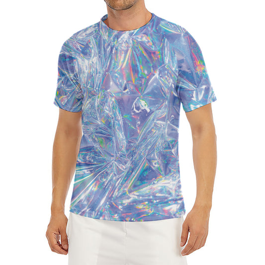 Holographic Artwork Print Men's Short Sleeve Rash Guard