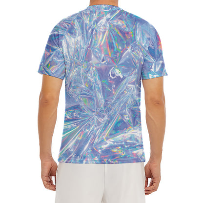 Holographic Artwork Print Men's Short Sleeve Rash Guard