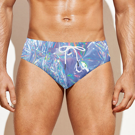 Holographic Artwork Print Men's Swim Briefs