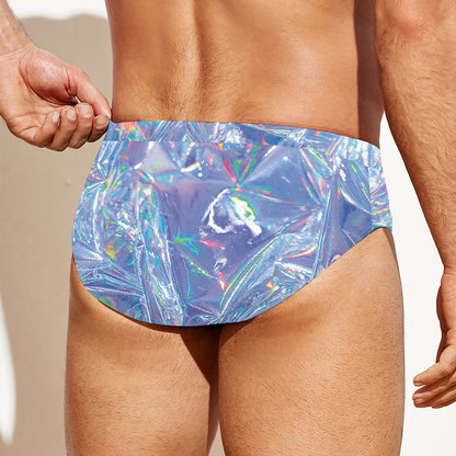 Holographic Artwork Print Men's Swim Briefs
