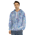 Holographic Artwork Print Men's Velvet Pullover Hoodie