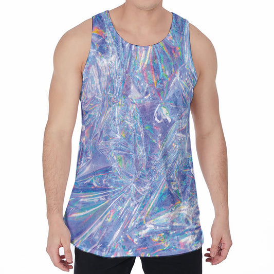 Holographic Artwork Print Men's Velvet Tank Top