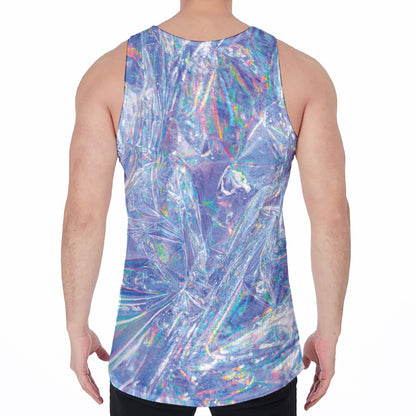 Holographic Artwork Print Men's Velvet Tank Top