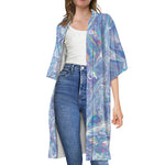 Holographic Artwork Print Open Front Beach Cover Up