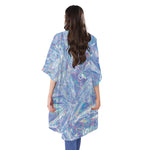 Holographic Artwork Print Open Front Beach Cover Up