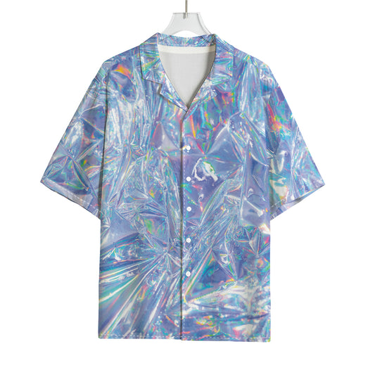 Holographic Artwork Print Rayon Hawaiian Shirt