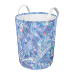 Holographic Artwork Print Round Laundry Basket
