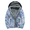 Holographic Artwork Print Sherpa Lined Zip Up Hoodie