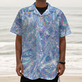 Holographic Artwork Print Textured Short Sleeve Shirt