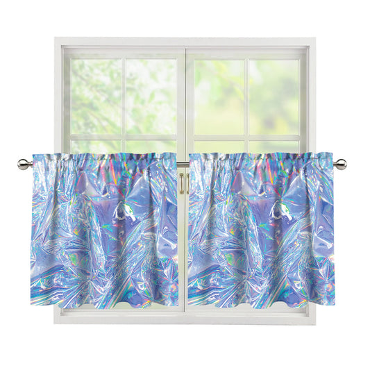 Holographic Artwork Print Tier Curtains