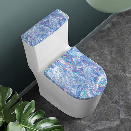 Holographic Artwork Print Toilet Lid And Tank Cover Set