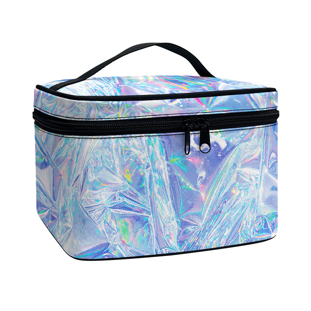 Holographic Artwork Print Travel Makeup Bag