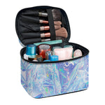 Holographic Artwork Print Travel Makeup Bag
