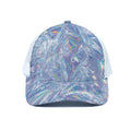 Holographic Artwork Print White Mesh Trucker Hat
