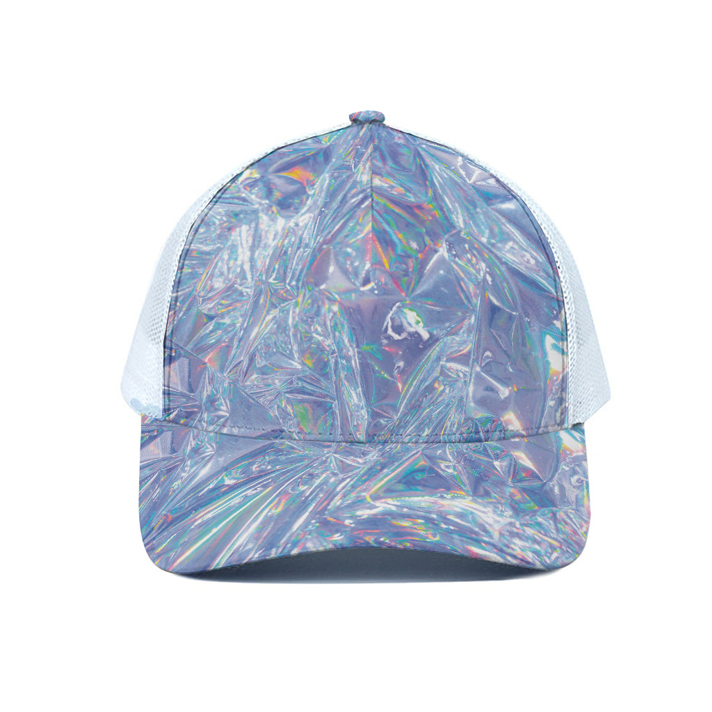 Holographic Artwork Print White Mesh Trucker Cap