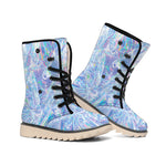 Holographic Artwork Print Winter Boots