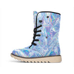 Holographic Artwork Print Winter Boots
