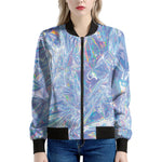 Holographic Artwork Print Women's Bomber Jacket