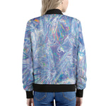 Holographic Artwork Print Women's Bomber Jacket