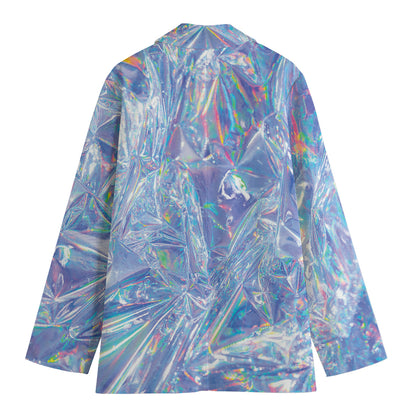 Holographic Artwork Print Women's Cotton Blazer