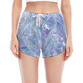 Holographic Artwork Print Women's Split Running Shorts