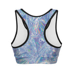 Holographic Artwork Print Women's Sports Bra