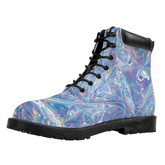 Holographic Artwork Print Work Boots