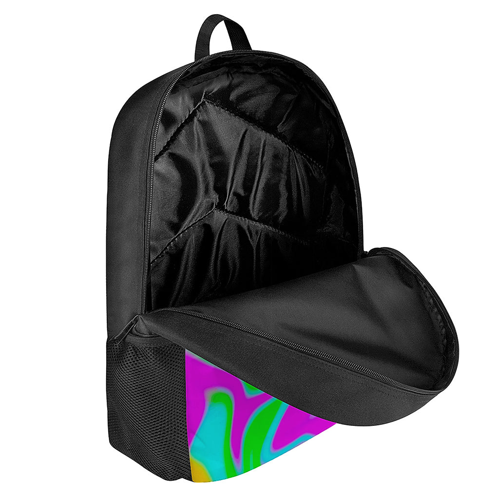 Holographic Neon Liquid Trippy Print 17 Inch Backpack