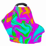 Holographic Neon Liquid Trippy Print Baby Seat Cover