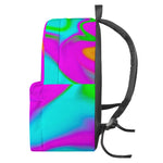 Holographic Neon Liquid Trippy Print Backpack