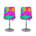 Holographic Neon Liquid Trippy Print Bar Stool Covers