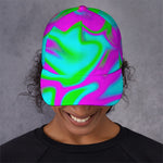 Holographic Neon Liquid Trippy Print Baseball Cap