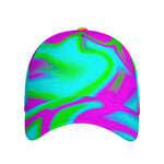 Holographic Neon Liquid Trippy Print Baseball Cap