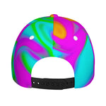 Holographic Neon Liquid Trippy Print Baseball Cap